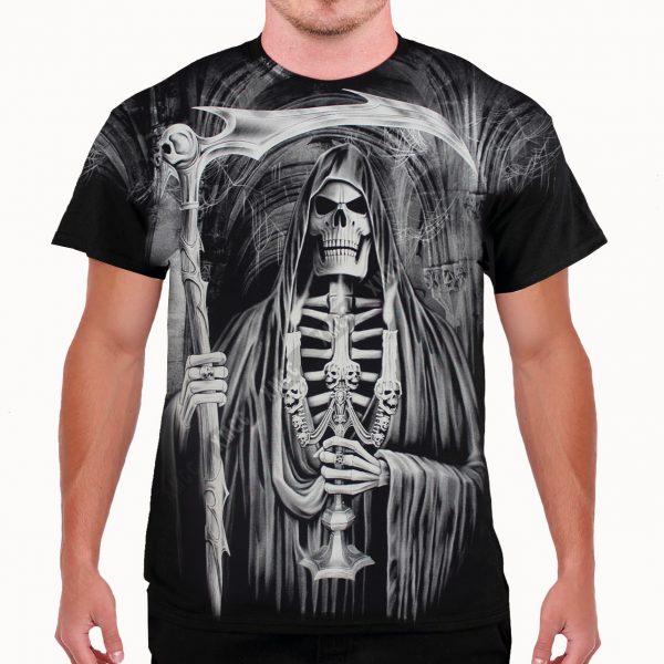 Reaper Black & White Full Printed 3D T-shirt