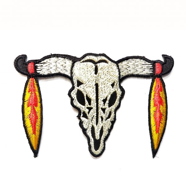 Goat Head Skull Embroidered Patch