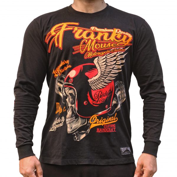 Flying Rider Skull Long Sleeves T-Shirt