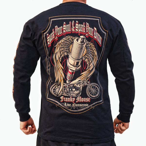 Winged Spark Bobber Motorcycle Sleeves T-Shirt