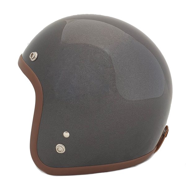 Gray/Brown Glossy Unisex Open Face 3/4 Helmet