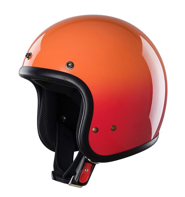 Orange Glossy Unisex Open Face 3/4 Helmet