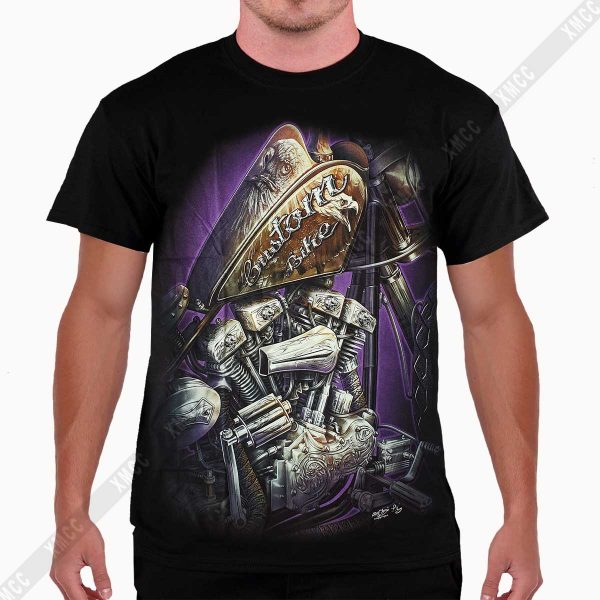 Custom Bike Chopper 3D T-shirt Glow in the dark