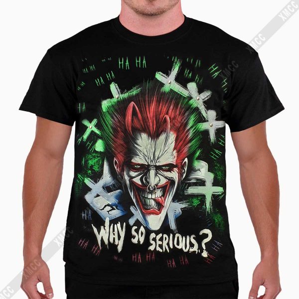 Why So Serious Joker 3D T-shirt Glow in the dark 100% cotton