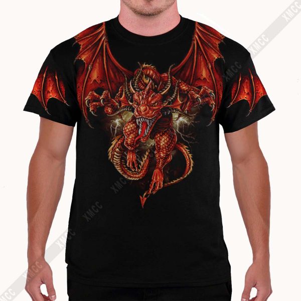 Red Dragon 3D T-shirt Glow in the dark