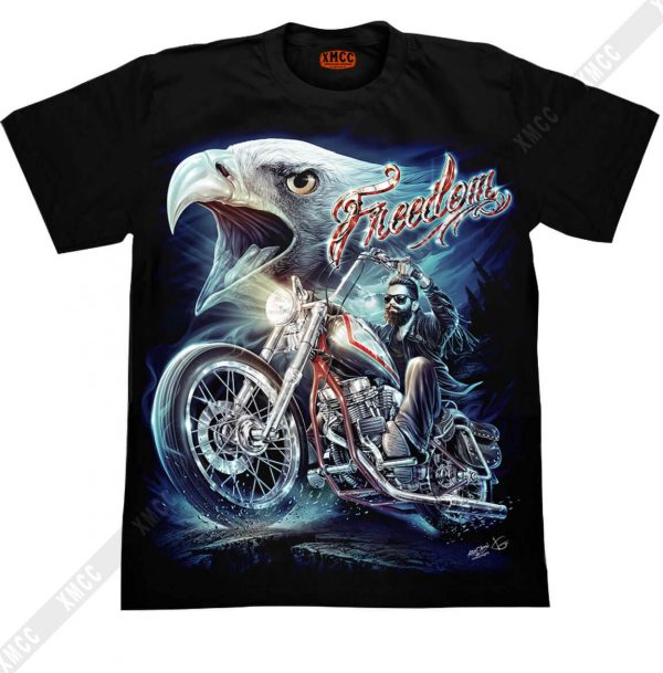 Freedom Eagle Rider 3D T-shirt Glow in the dark